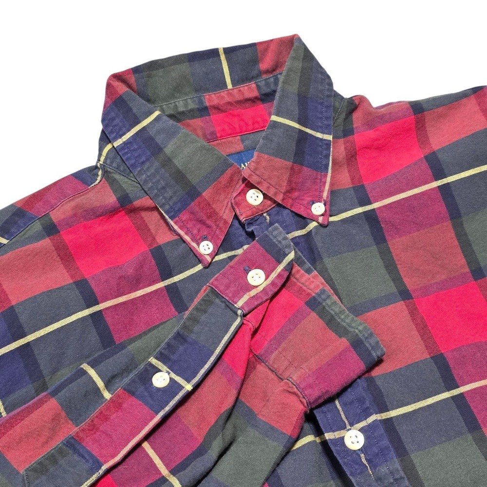 Ralph Lauren Button Down Mens M Red Plaid Classic‎ Fit Long Sleeve Pony Logo